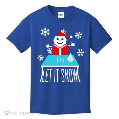 Let it Snow Snow Man Santa Ugly Christmas Kids T-Shirt