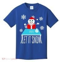 Let it Snow Snow Man Santa Ugly Christmas Kids T-Shirt thumb 0