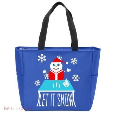 Let it Snow Snow Man Santa Ugly Christmas Tote Bag