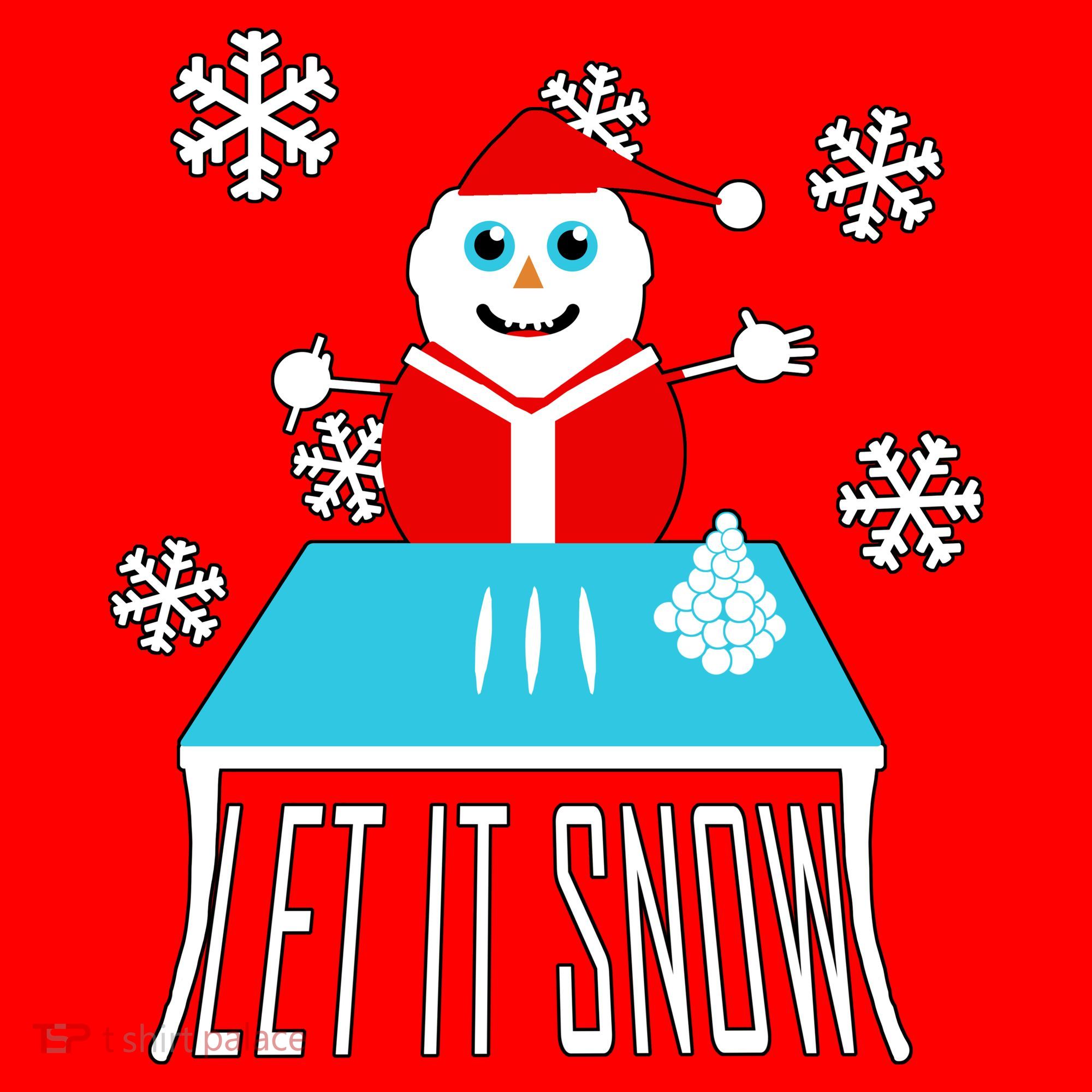 Let it Snow Snow Man Santa Ugly Christmas Santa Hat