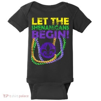 Let Shenanigans Begins Mardi Gras Baby Bodysuit