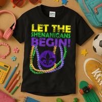 Let Shenanigans Begins Mardi Gras Kids T-Shirt thumb 3