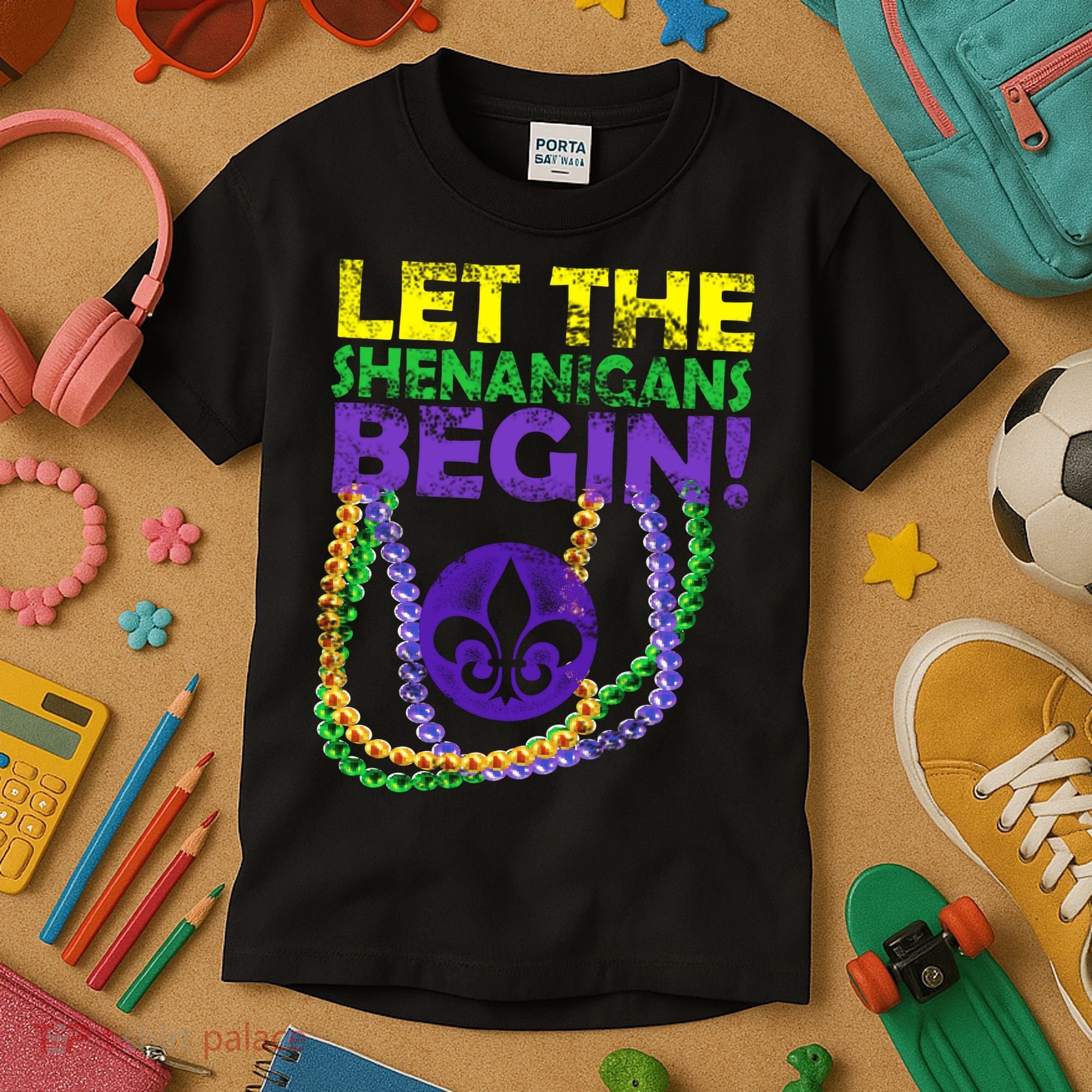 Let Shenanigans Begins Mardi Gras Kids T-Shirt