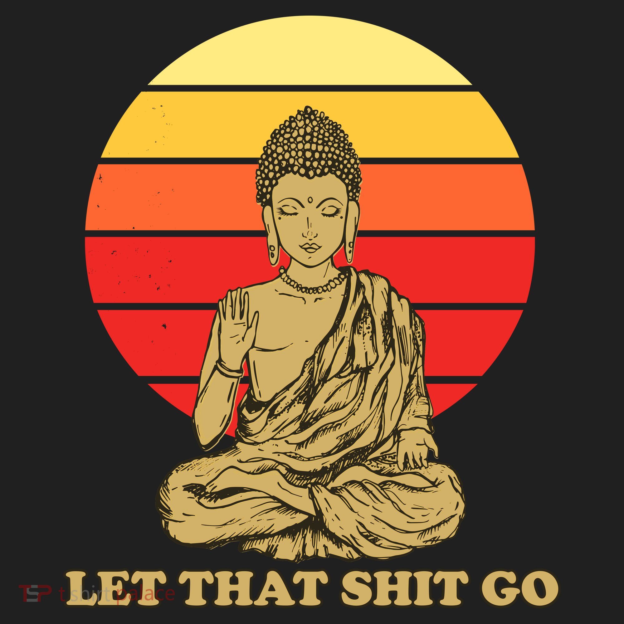 Let That Shit Go Buddha Golf Towel