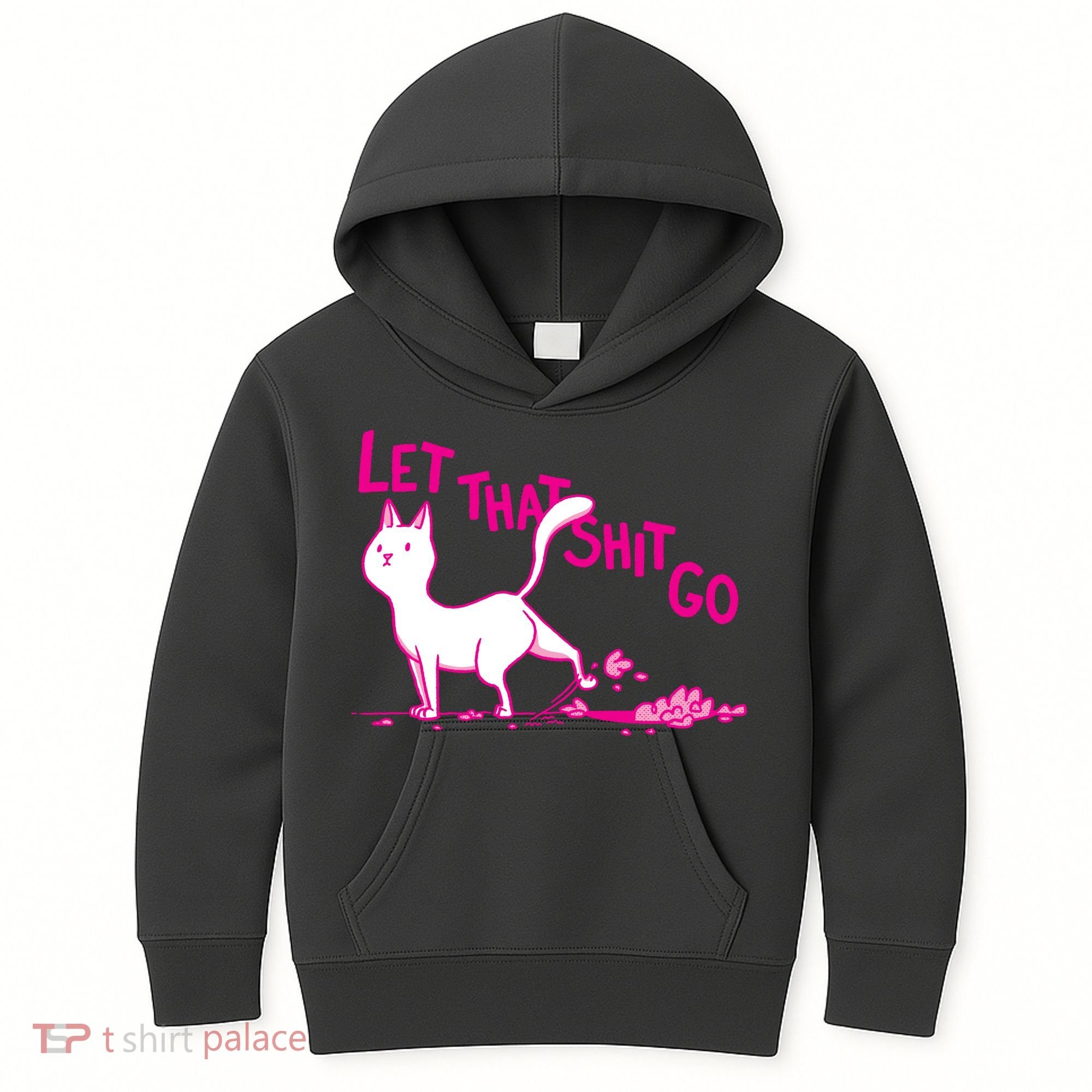 Let That Shit Go Funny Cat Kids Hoodie
