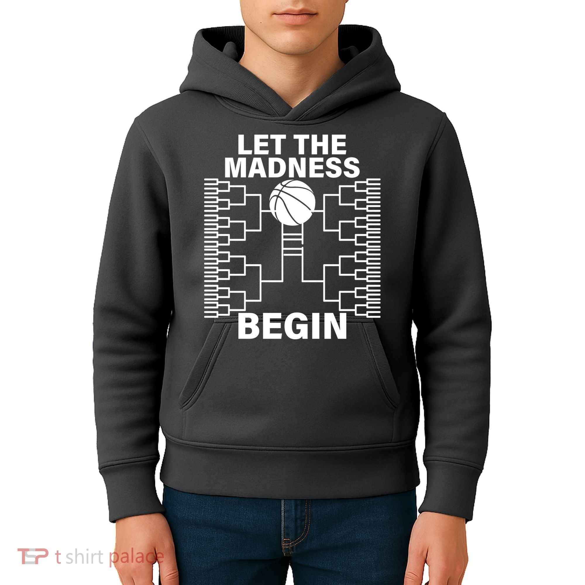Let The Madness Begin College Basketball Kids Hoodie