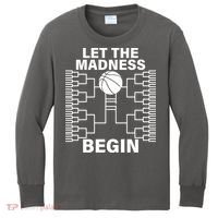 Let The Madness Begin College Basketball Kids Long Sleeve Shirt thumb 0