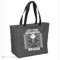 Let The Madness Begin College Basketball Tote Bag thumb 2