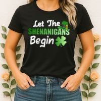 Let The Shenanigans Begin Funny St Patty Women's T-Shirt thumb 2