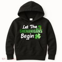 Let The Shenanigans Begin Funny St Patty Kids Hoodie thumb 0