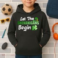 Let The Shenanigans Begin Funny St Patty Kids Hoodie thumb 2