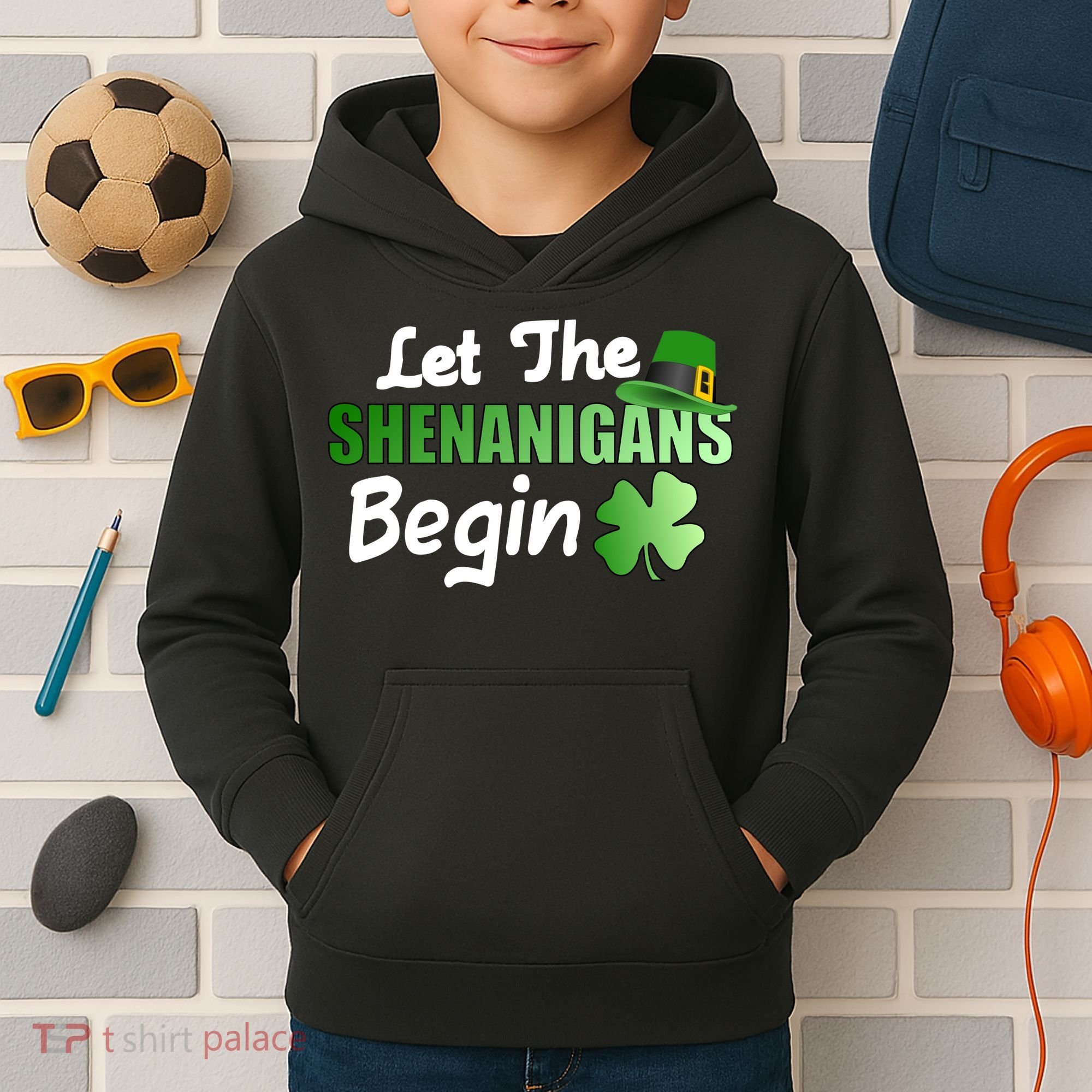 Let The Shenanigans Begin Funny St Patty Kids Hoodie
