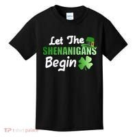 Let The Shenanigans Begin Funny St Patty Kids T-Shirt thumb 0