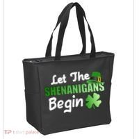 Let The Shenanigans Begin Funny St Patty Tote Bag thumb 2