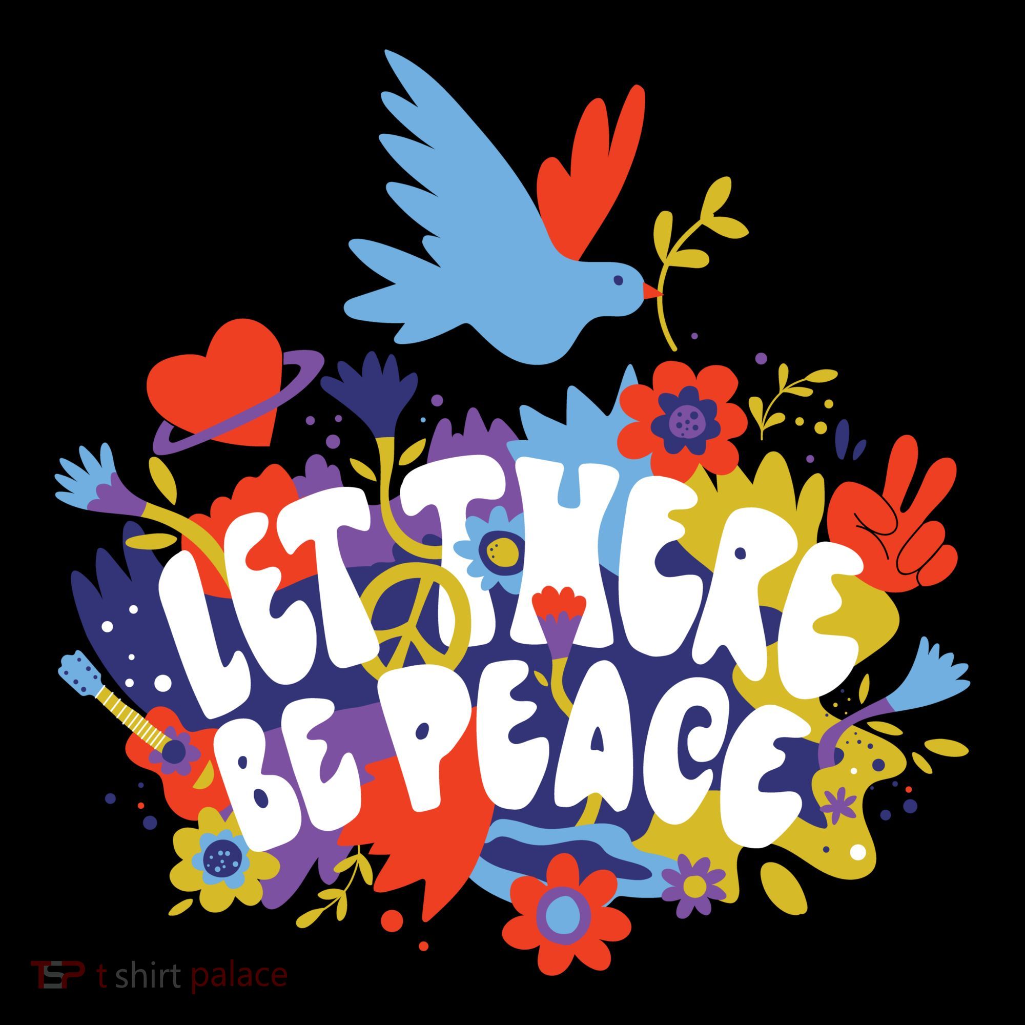 Let There Be Peace Floral Doggie Tank