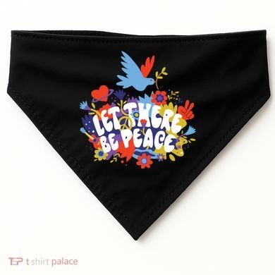 Let There Be Peace Floral USA-Made Doggie Bandana