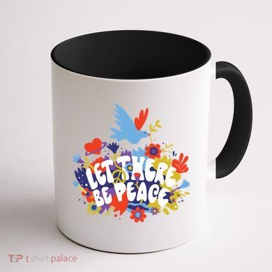 Let There Be Peace Floral Coffee Mug back