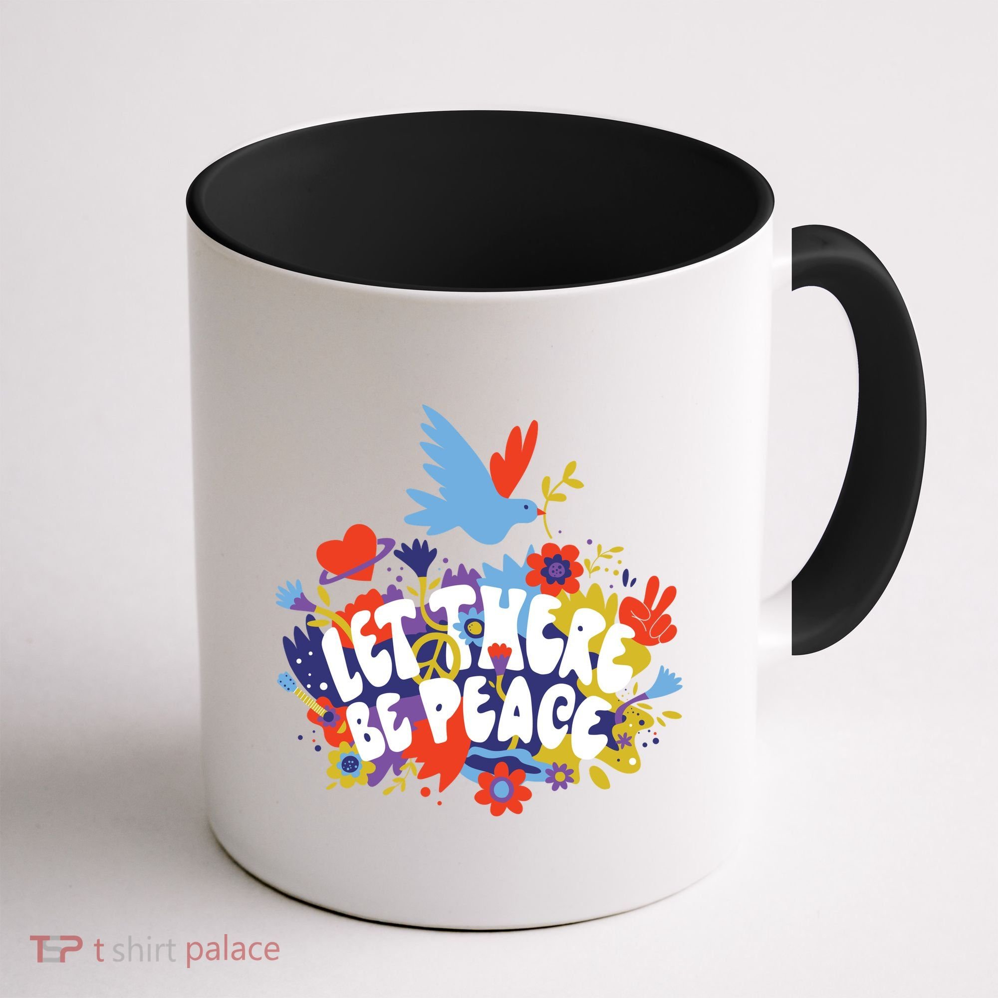 Let There Be Peace Floral Coffee Mug