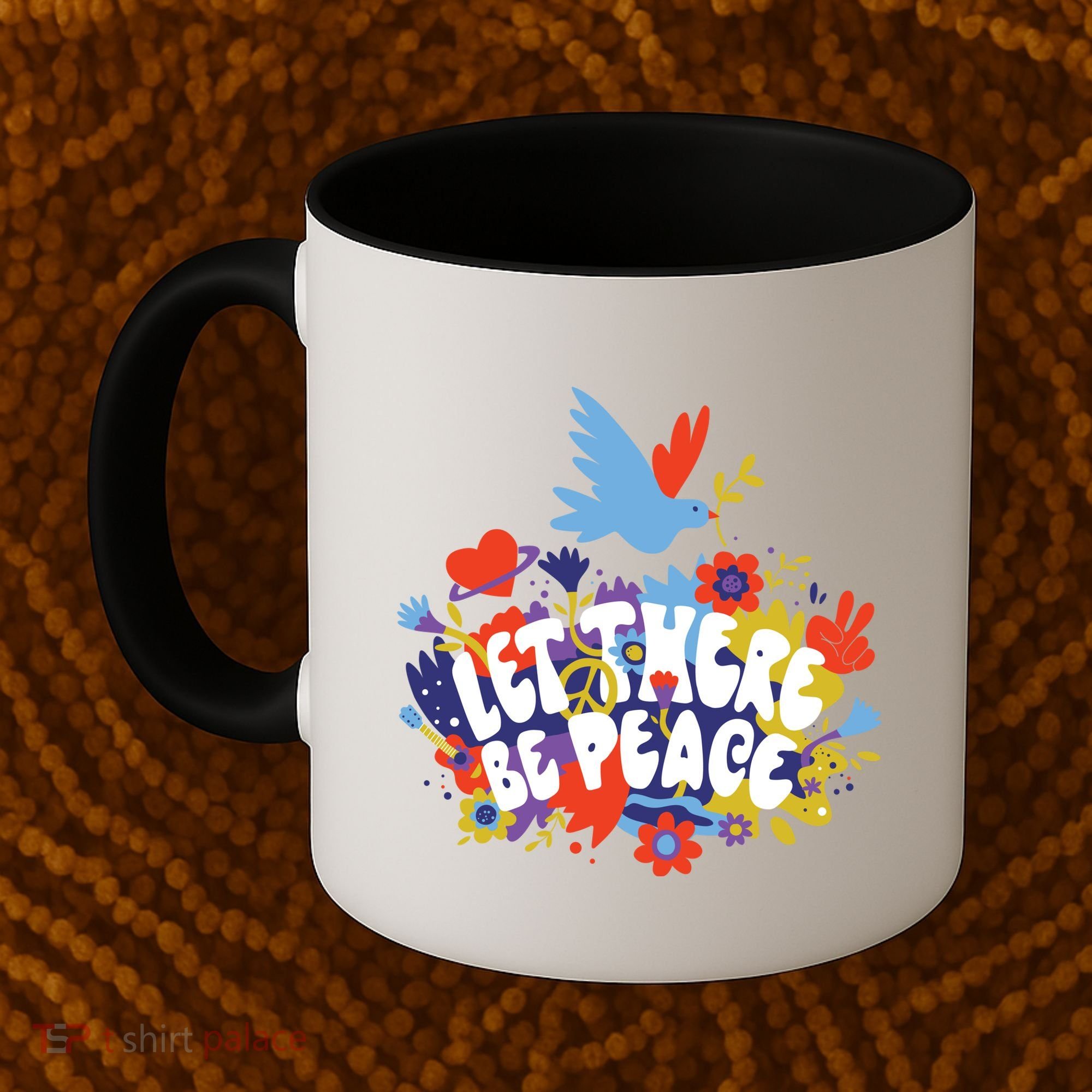 Let There Be Peace Floral Coffee Mug