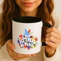 Let There Be Peace Floral Coffee Mug thumb 3