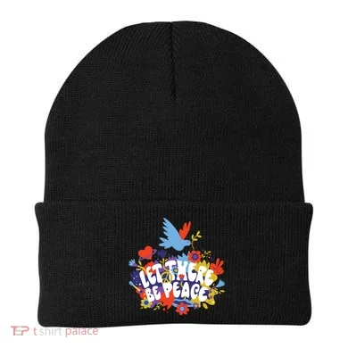 Let There Be Peace Floral Beanie