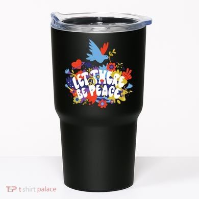Let There Be Peace Floral Tumbler