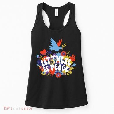 Let There Be Peace Floral Women's Tank Top