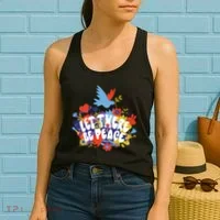 Let There Be Peace Floral Women's Tank Top thumb 2