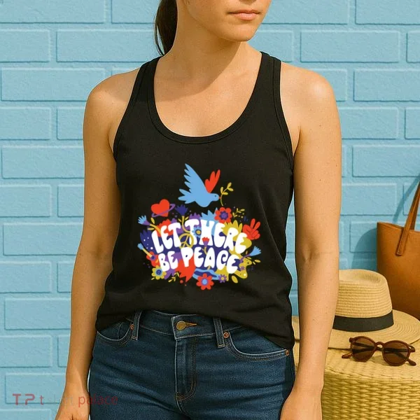 Let There Be Peace Floral Women's Tank Top