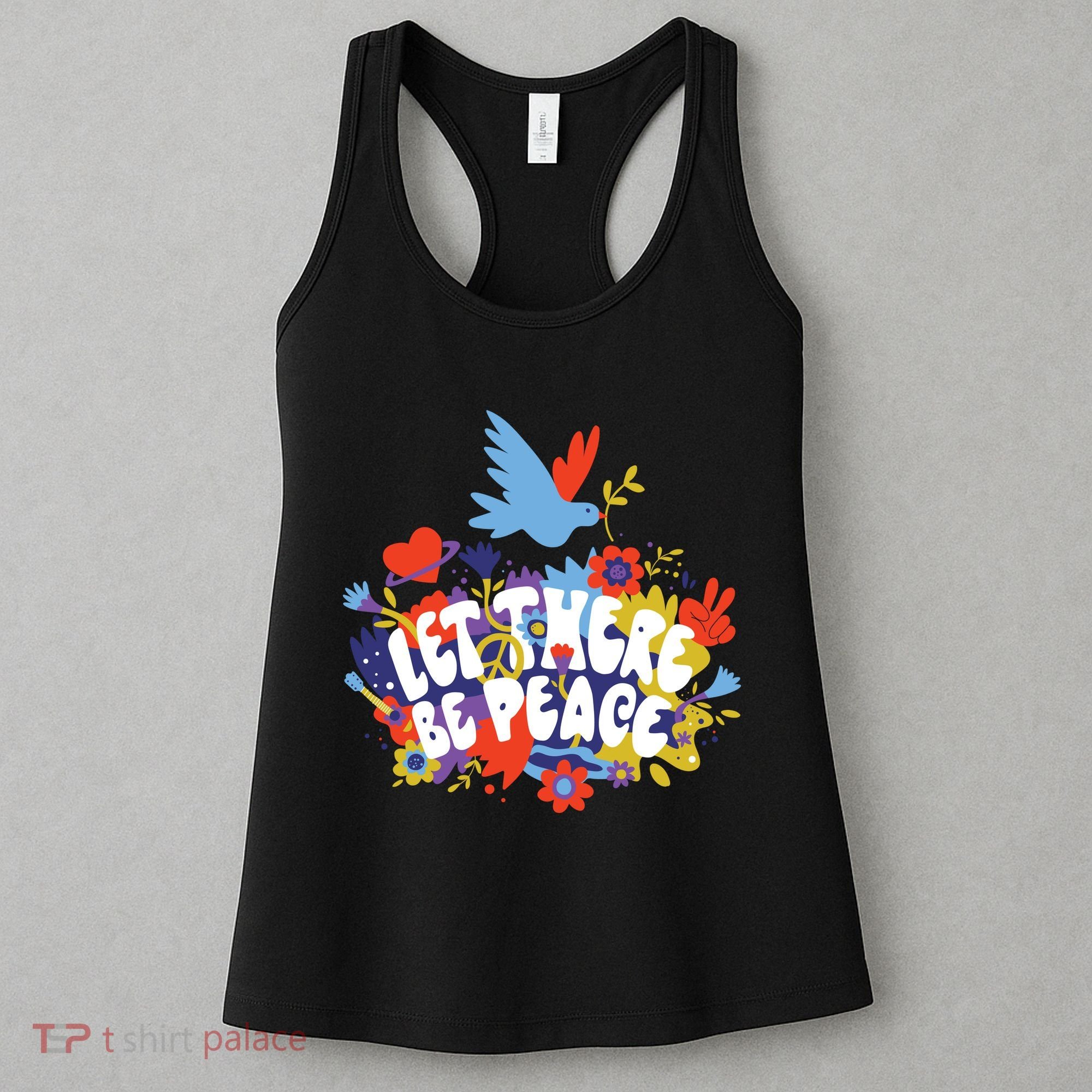 Let There Be Peace Floral Women's Tank Top