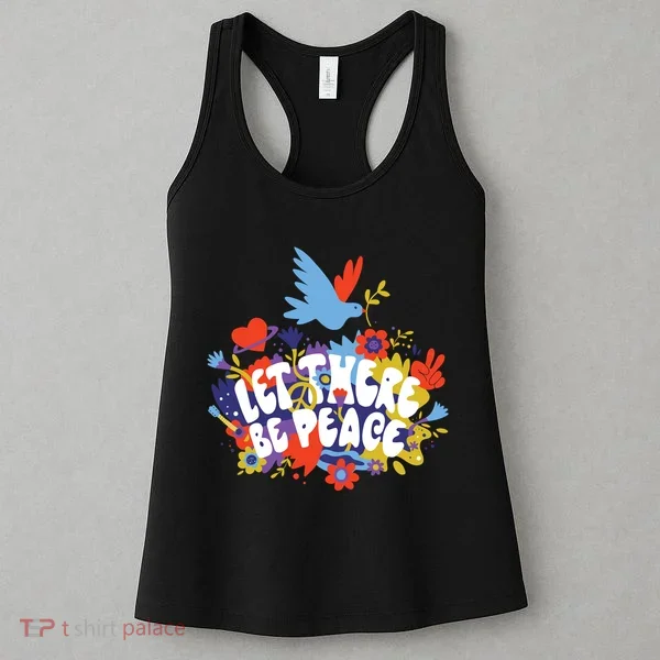 Let There Be Peace Floral Women's Tank Top