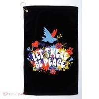 Let There Be Peace Floral Golf Towel thumb 0