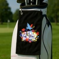 Let There Be Peace Floral Golf Towel thumb 2