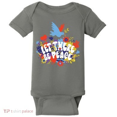 Let There Be Peace Floral Baby Bodysuit