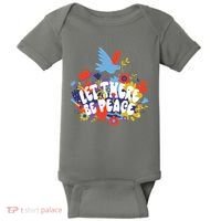 Let There Be Peace Floral Baby Bodysuit thumb 0