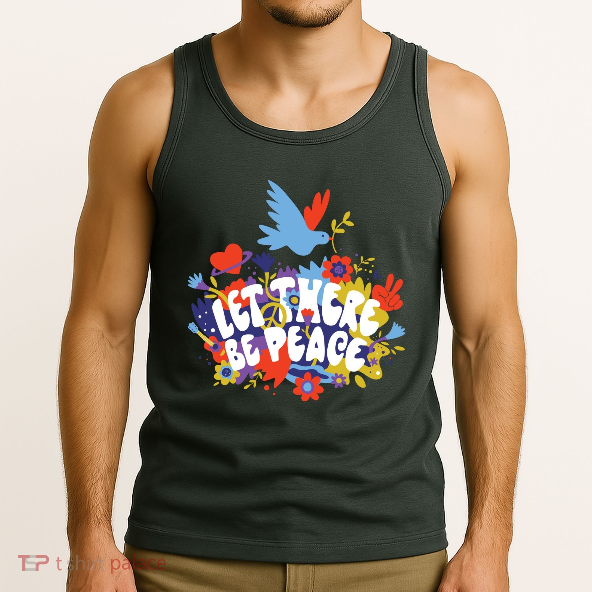 Let There Be Peace Floral Tank Top