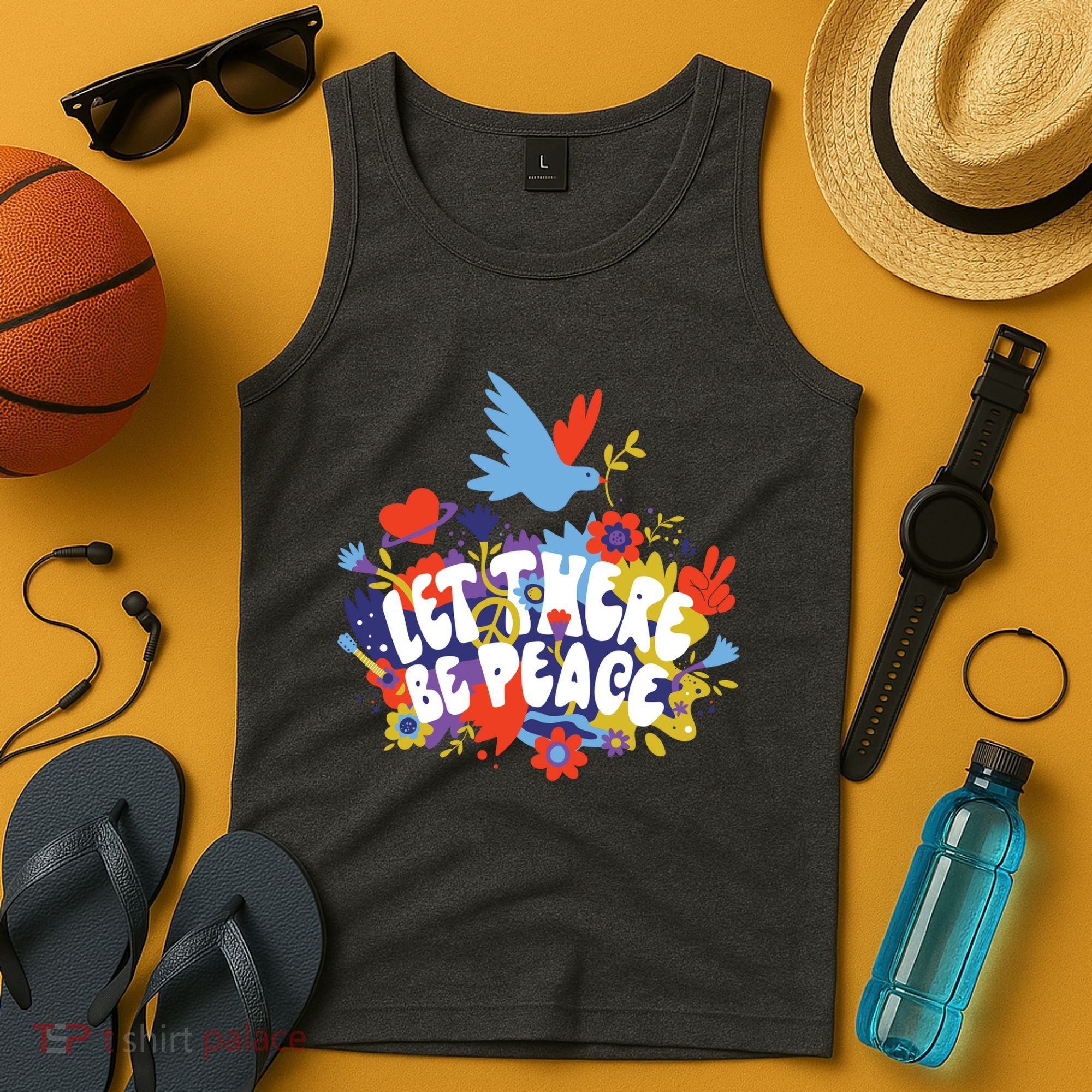 Let There Be Peace Floral Tank Top