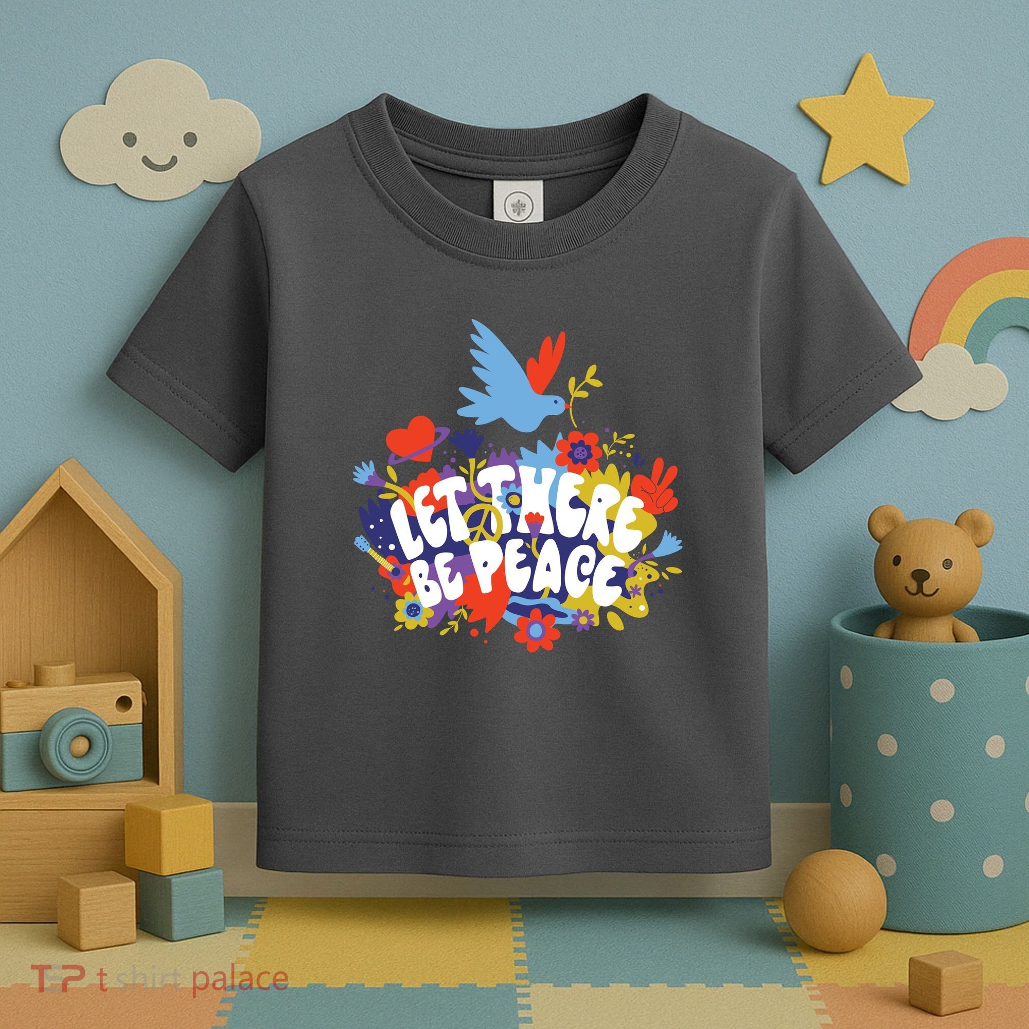 Let There Be Peace Floral Toddler T-Shirt