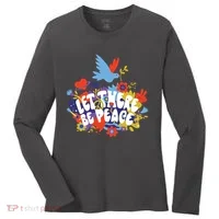 Let There Be Peace Floral Women's Long Sleeve Shirt thumb 0