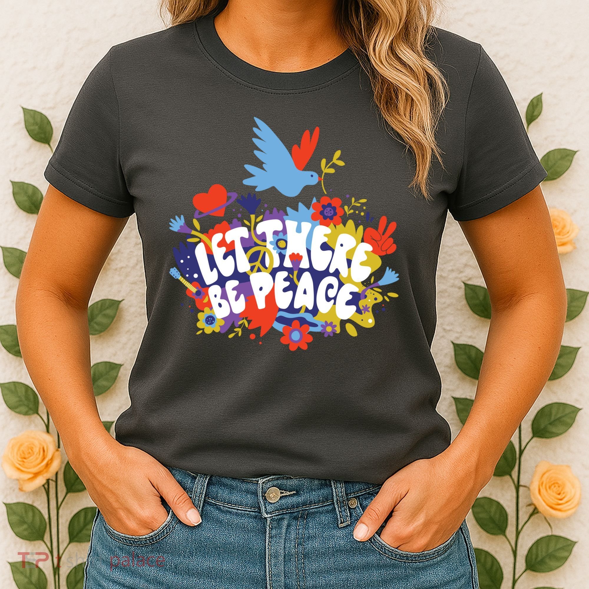 Let There Be Peace Floral Women's T-Shirt