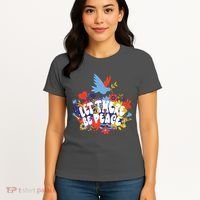 Let There Be Peace Floral Women's T-Shirt thumb 4