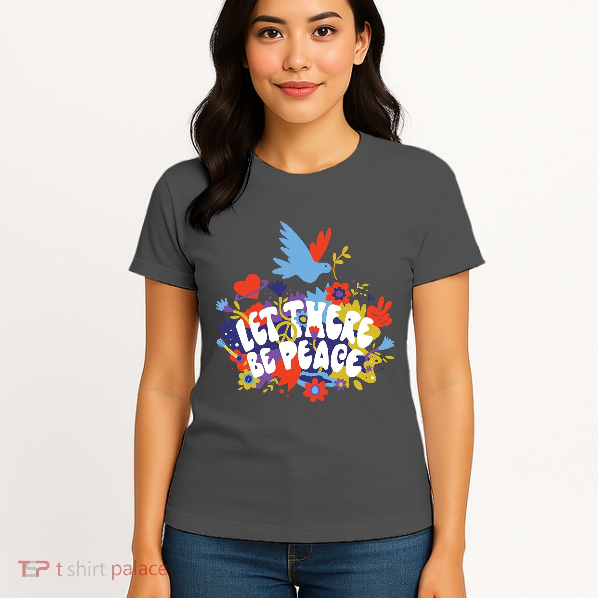Let There Be Peace Floral Women's T-Shirt