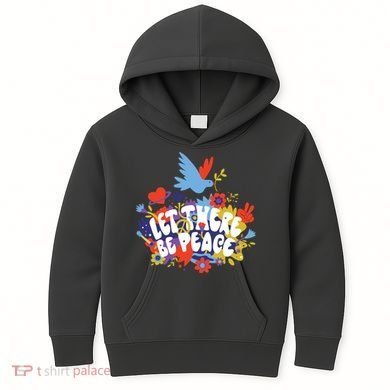 Let There Be Peace Floral Kids Hoodie