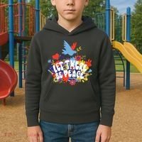 Let There Be Peace Floral Kids Hoodie thumb 2