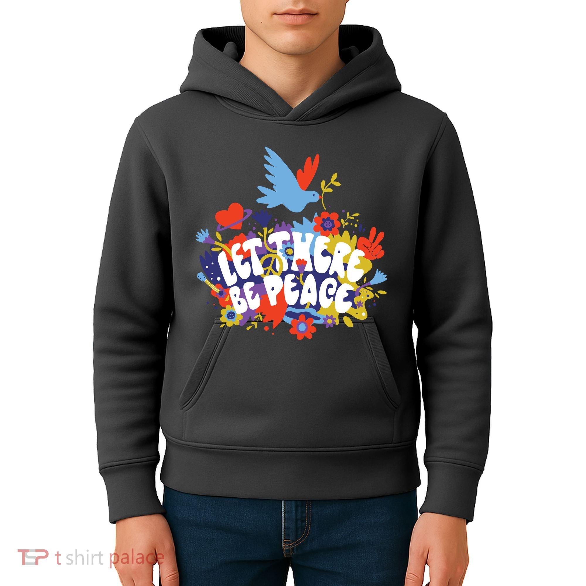 Let There Be Peace Floral Kids Hoodie