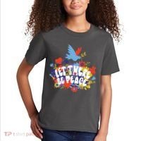 Let There Be Peace Floral Kids T-Shirt thumb 2
