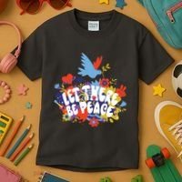 Let There Be Peace Floral Kids T-Shirt thumb 3