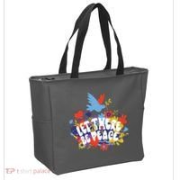 Let There Be Peace Floral Tote Bag thumb 2