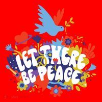 Let There Be Peace Floral Santa Hat thumb 1