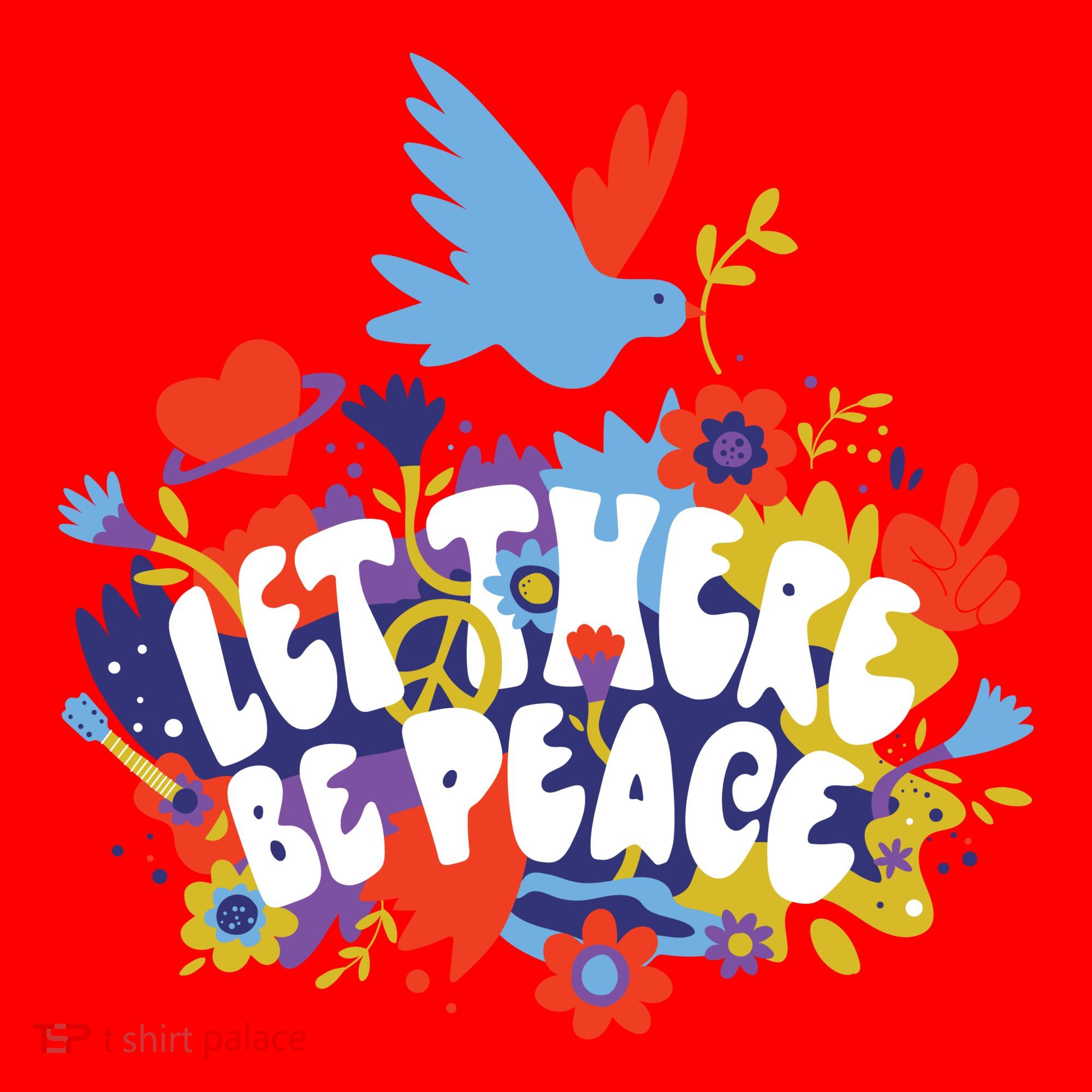 Let There Be Peace Floral Santa Hat